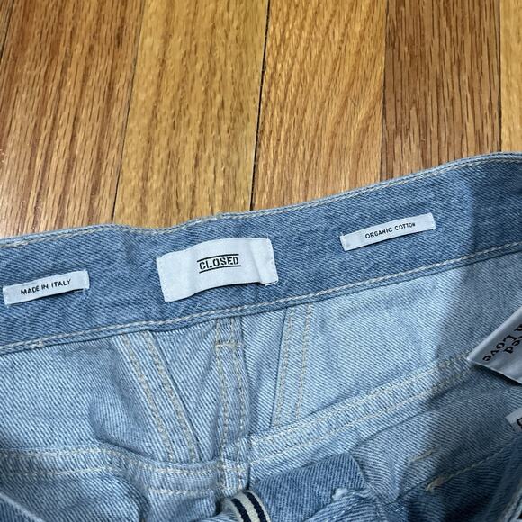 Closed Patchwork 2-Tone Denim High Rise Crop Jean Sz 28”x27” Cotton Italy Grunge - Picture 3 of 12